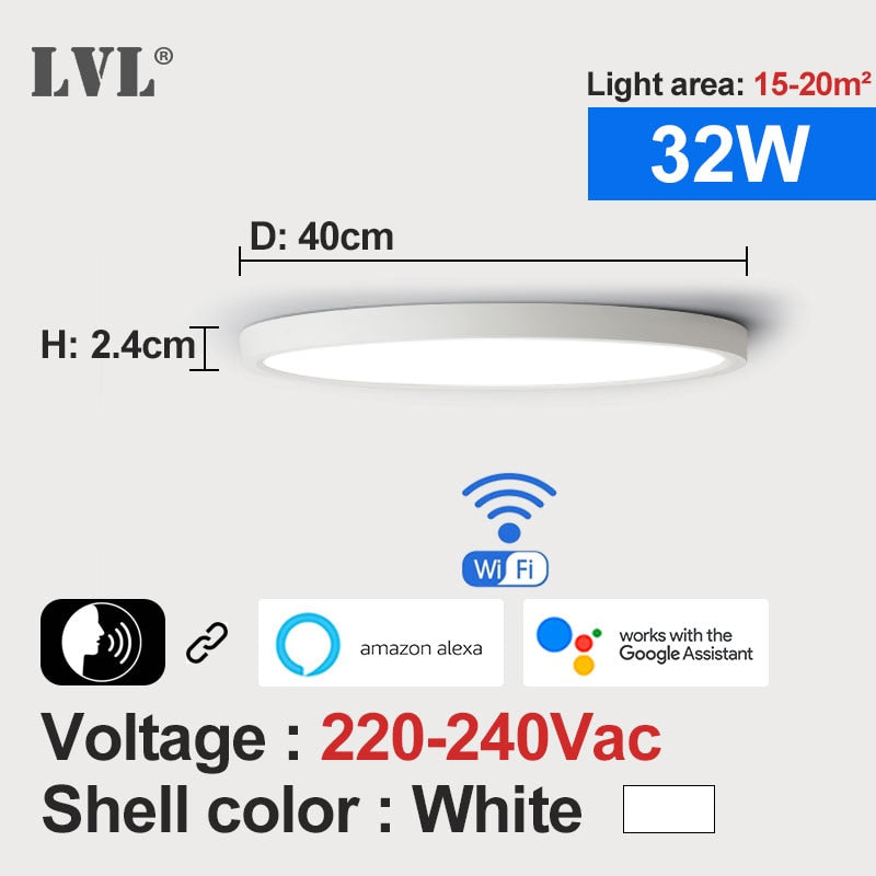 LED Smart Panel Light WiFi App Voice Control Work With Google Home Alexa Echo Ultrathin Surface Mounting LED Panel - TIKIJTRONICS # 0