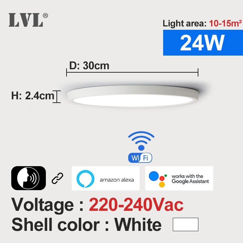 LED Smart Panel Light WiFi App Voice Control Work With Google Home Alexa Echo Ultrathin Surface Mounting LED Panel - TIKIJTRONICS # 0