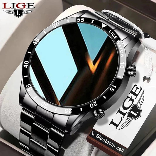 LIGE 2023 Full Circle Touch Screen Steel Band Luxury Bluetooth Call Men Smart Watch Waterproof Sport Activity Fitness Watch+Box - Premium 0 from TIKIJTRONICS - Just $37.99! Shop now at TIKIJTRONICS