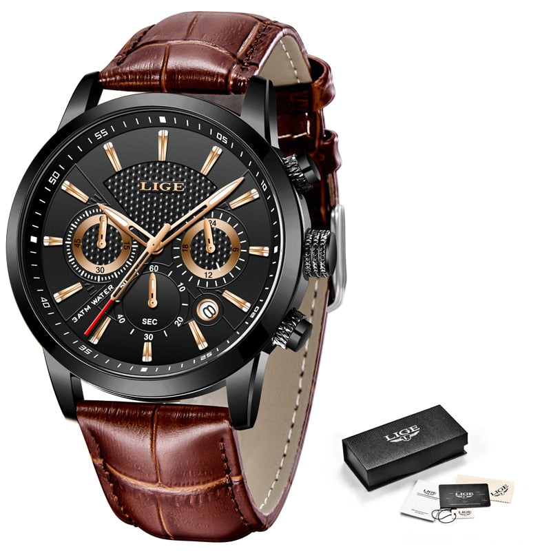 LIGE Fashion Men's Watches Top Brand Luxury Business Watch Man Sport Quartz Chronograph Waterproof Wristwatch Male Reloj Hombre - Premium 0 from TIKIJTRONICS - Just $14.99! Shop now at TIKIJTRONICS