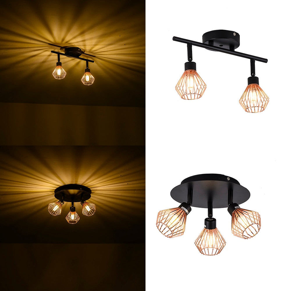 LOFT Modern Black Lustre chandeliers 1/2/3 heads Retro Adjustable G9 Bulb Lamp rotatable creative Art Ceiling luminaire Fixture TIKIJTRONICS