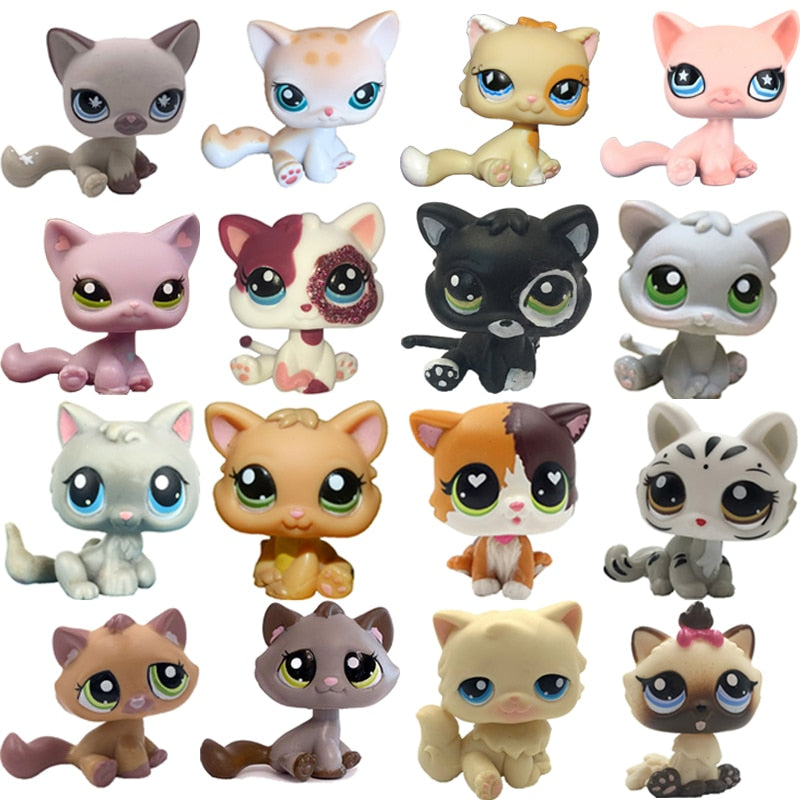 LPS CAT Rare Littlest pet shop Toys Stands Short Hair Cat Original Kitten Husky Puppy Dog Fox Cute Animal Old Bobble head toys TIKIJTRONICS