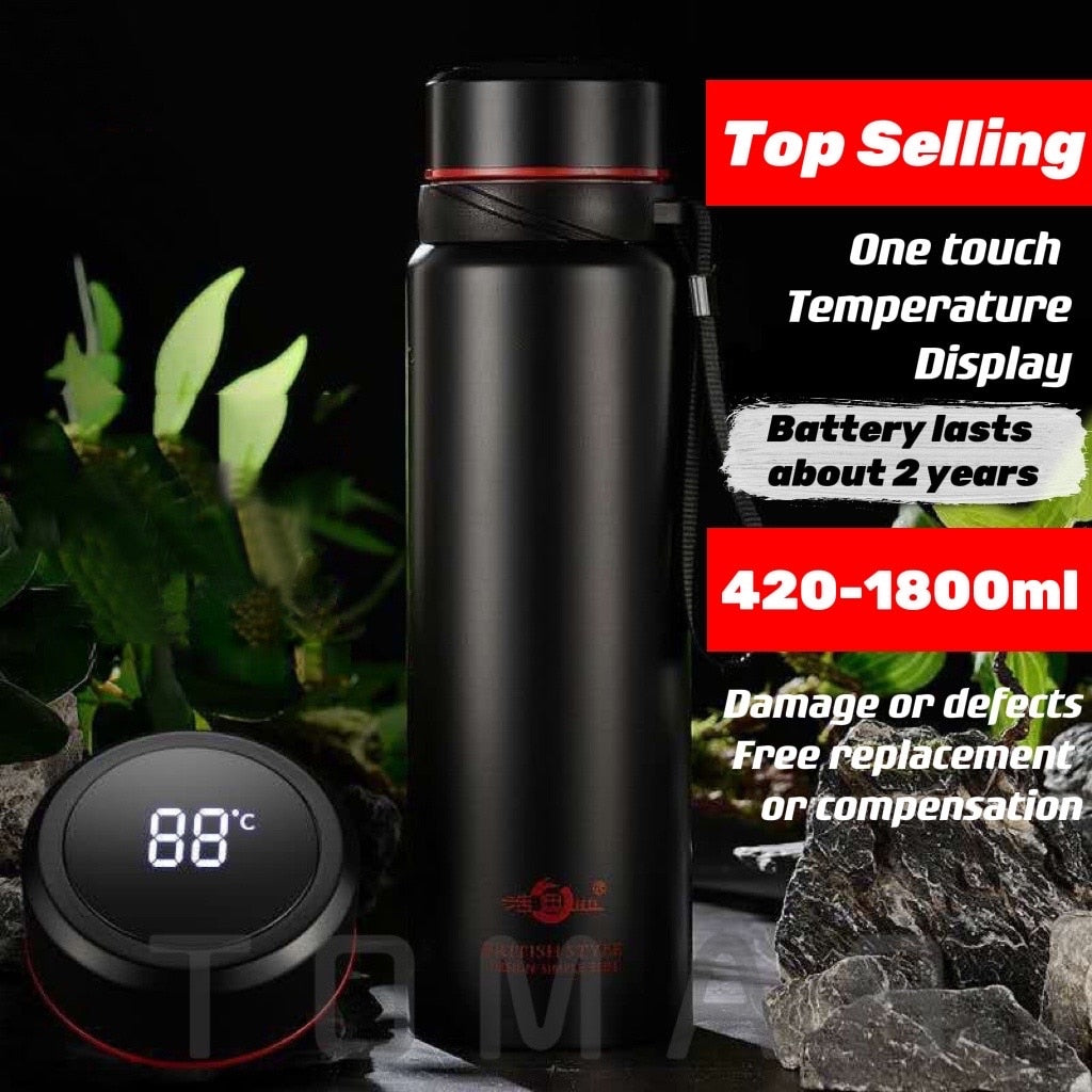 Large Capacity 304 Stainless Steel Vacuum Flask Thermal Bottle for Water,Coffee,With Optional LED, Portable and Ideal,Dropship TIKIJTRONICS