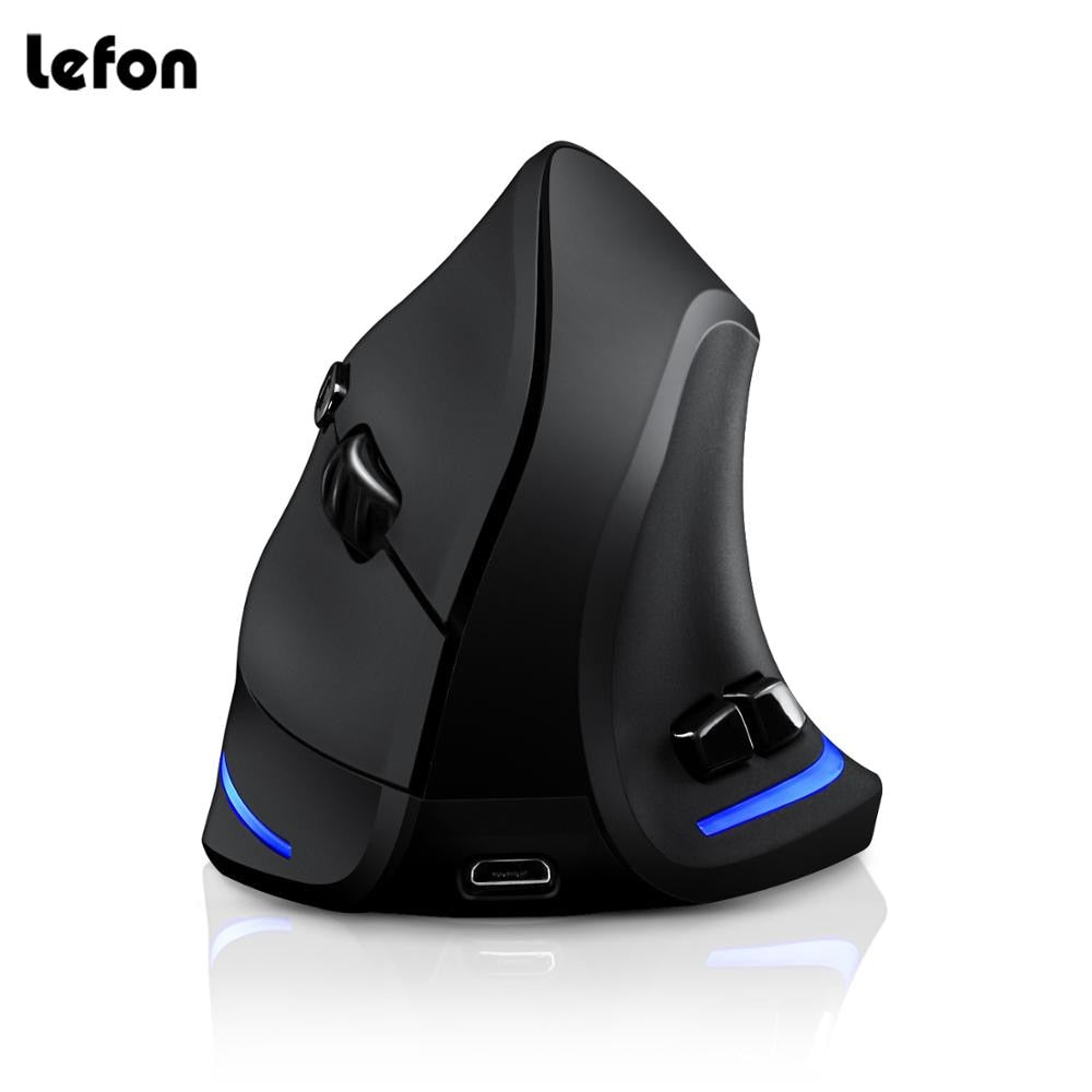 Lefon Vertical Wireless Mouse Game Rechargeable Ergonomic Mouse RGB Optical USB Mice For Windows Mac 2400 DPI 2.4G For PUBG LOL - TIKIJTRONICS # 0