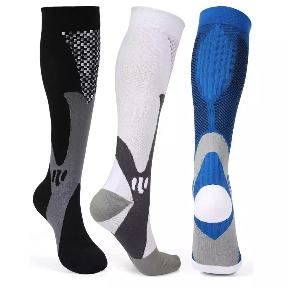 Leg Support Stretch Compression Socks Men Women Running Athletic Medical Pregnancy Travel Football Breathable Adult Sports Socks - TIKIJTRONICS 0 SPECIFICATIONStype: Men Women SocksSport Type: CyclingOrigin: Mainland ChinaMaterial: PolyesterHose Height: Knee-HighGender: MENFinger-separated: No TIKIJTRONICS  (Store description)