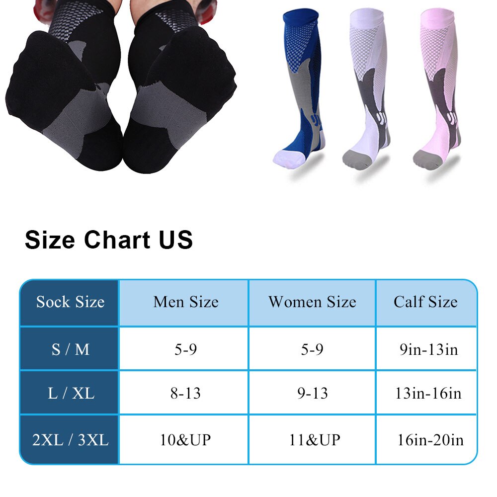 Leg Support Stretch Compression Socks Men Women Running Athletic Medical Pregnancy Travel Football Breathable Adult Sports Socks - TIKIJTRONICS 0 SPECIFICATIONStype: Men Women SocksSport Type: CyclingOrigin: Mainland ChinaMaterial: PolyesterHose Height: Knee-HighGender: MENFinger-separated: No TIKIJTRONICS  (Store description)