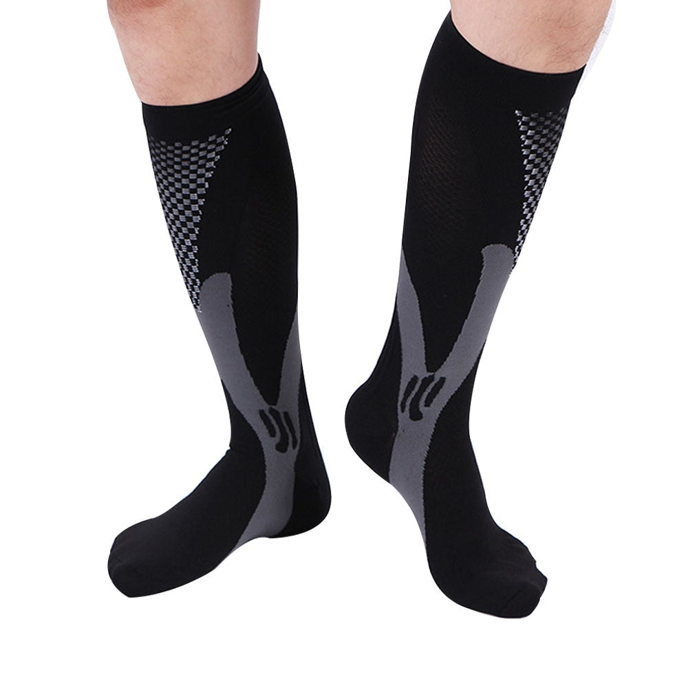 Leg Support Stretch Compression Socks Men Women Running Athletic Medical Pregnancy Travel Football Breathable Adult Sports Socks - TIKIJTRONICS 0 SPECIFICATIONStype: Men Women SocksSport Type: CyclingOrigin: Mainland ChinaMaterial: PolyesterHose Height: Knee-HighGender: MENFinger-separated: No TIKIJTRONICS  (Store description)