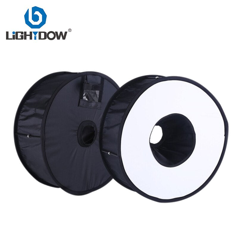 Lightdow 45cm Foldable Ring Speedlite Flash Diffuser Macro Shoot Round Softbox for Canon Nikon Sony Pentax Godox Speedlight - TIKIJTRONICS 0 SPECIFICATIONSPhotography Accessories Type: Creator AccessoriesPackage: YesOrigin: Mainland ChinaModel Number: A-PC00024Brand Name: lightdow TIKIJTRONICS  (Store description)