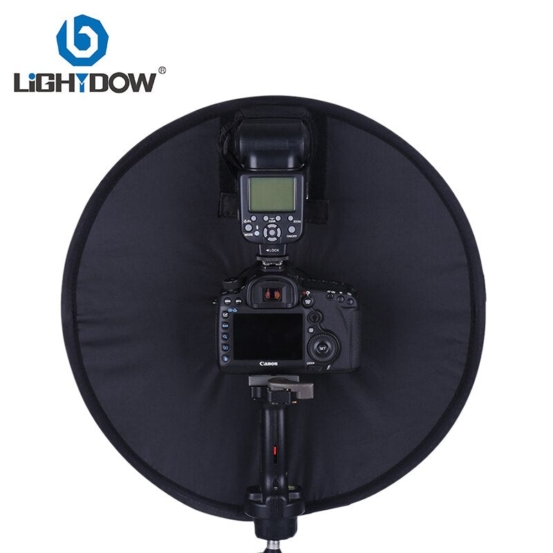 Lightdow 45cm Foldable Ring Speedlite Flash Diffuser Macro Shoot Round Softbox for Canon Nikon Sony Pentax Godox Speedlight - TIKIJTRONICS 0 SPECIFICATIONSPhotography Accessories Type: Creator AccessoriesPackage: YesOrigin: Mainland ChinaModel Number: A-PC00024Brand Name: lightdow TIKIJTRONICS  (Store description)