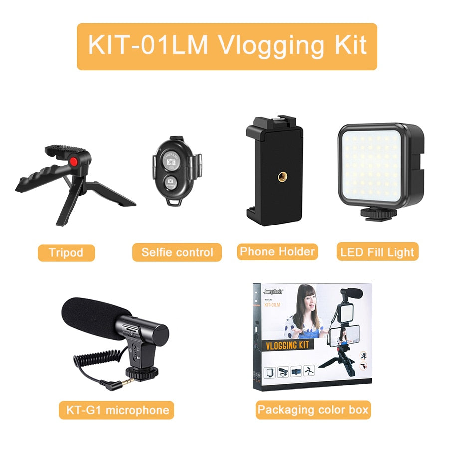 MAMEN Portable Vlogging Kit Video Making Equipment with Tripod Bluetooth Control for SLR Camera Smartphone Youtube Photography - TIKIJTRONICS # 0