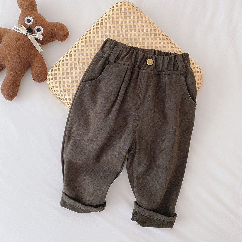 MILANCEL 2023 Kids Pants Solid Boys Pants Fashion ChildrenTrousers Brief Kids Jeans - TIKIJTRONICS # 0