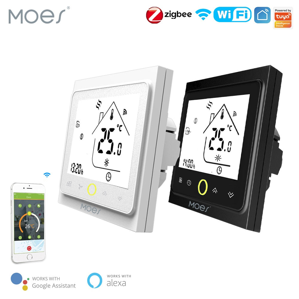 MOES WiFi Water/Electric Floor Heating Thermostat Gas Boiler Temperature Controller Smart Alexa tuya Google Voice zigbee Control - Premium 0 from TIKIJTRONICS - Just $26.12! Shop now at TIKIJTRONICS