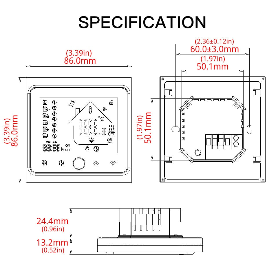 MOES WiFi Water/Electric Floor Heating Thermostat Gas Boiler Temperature Controller Smart Alexa tuya Google Voice zigbee Control.