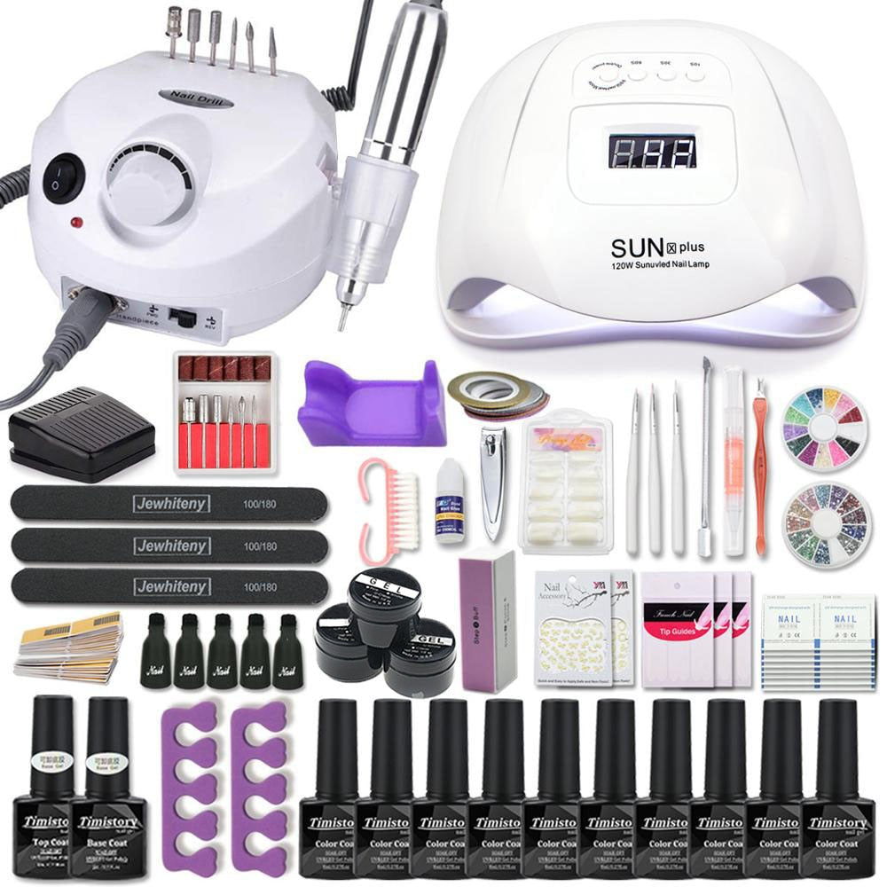 Manicure Set Acrylic Nail Set With 120/80/54W Nail Lamp 35000RPM Nail drill Machine Choose Gel Nail Polish Nail Art Tools - Premium 0 from TIKIJTRONICS - Just $20.42! Shop now at TIKIJTRONICS