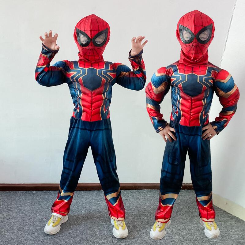 Marvel Superhero Spider Man Captain America Iron Man Thor Hulk Cosplay Costume Muscle Bodysuit Jumpsuit for Kids Halloween Party - TIKIJTRONICS 0 SPECIFICATIONSSpecial Use: CostumesSource Type: Movie & TVSource Countries: Europe and the United StatesOrigin: Mainland ChinaModel Number: CosplayMaterial: PolyesterItem Type: SetsGender: BoysComponents: MaskComponents: Jumpsuits & RompersCharacters: MarvelCN: ZhejiangBrand Name: MARVEL TIKIJTRONICS  (Store description)