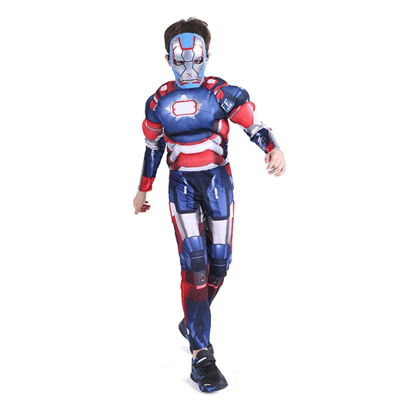 Marvel Superhero Spider Man Captain America Iron Man Thor Hulk Cosplay Costume Muscle Bodysuit Jumpsuit for Kids Halloween Party - TIKIJTRONICS 0 SPECIFICATIONSSpecial Use: CostumesSource Type: Movie & TVSource Countries: Europe and the United StatesOrigin: Mainland ChinaModel Number: CosplayMaterial: PolyesterItem Type: SetsGender: BoysComponents: MaskComponents: Jumpsuits & RompersCharacters: MarvelCN: ZhejiangBrand Name: MARVEL TIKIJTRONICS  (Store description)