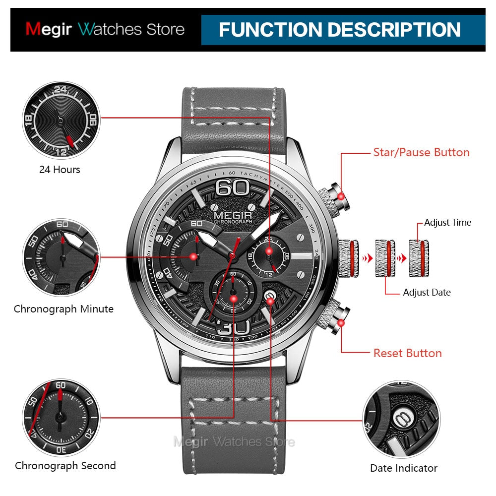 Megir Fashion Mens Watches 2020 Luxury Top Brand Quartz Watch Military Sport Mesh Strap Waterproof Wrist Watches Men Relogios - TIKIJTRONICS # 0