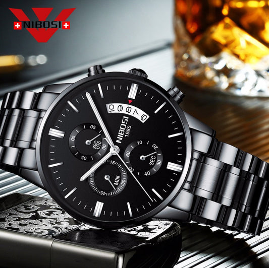 Men Watch Top Brand Men's Watch Fashion Watches Relogio Masculino Military Quartz Wrist Watches Hot Clock Male Sports NIBOSI TIKIJTRONICS