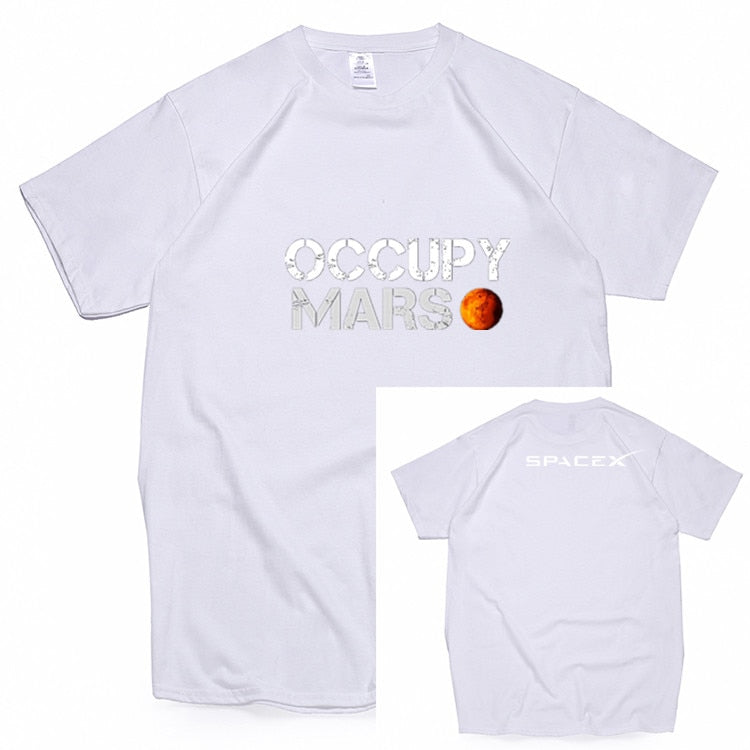 Men's Space X T Shirt Tesla Tees Casual Top Design Occupy Mars 100% Cotton Tee SHIRT Spacex Graphic Tees Men - TIKIJTRONICS 0 SPECIFICATIONSTops Type: TeesStyle: CasualSleeve Style: RegularSleeve Length(cm): ShortPattern Type: PrintOrigin: Mainland ChinaMaterial: CottonItem Type: TopsHooded: NoGender: MENFabric Type: BroadclothCollar: O-NeckCN: ZhejiangApplicable Season: Spring and SummerApplicable Scene: Daily TIKIJTRONICS  (Store description)