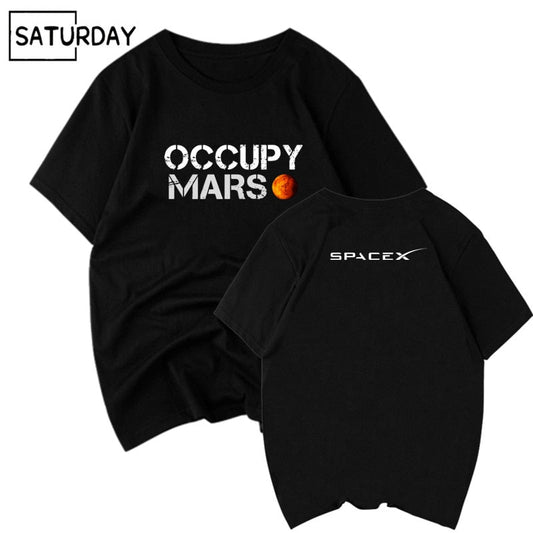 Men's Space X T Shirt Tesla Tees Casual Top Design Occupy Mars 100% Cotton Tee SHIRT Spacex Graphic Tees Men - TIKIJTRONICS 0 SPECIFICATIONSTops Type: TeesStyle: CasualSleeve Style: RegularSleeve Length(cm): ShortPattern Type: PrintOrigin: Mainland ChinaMaterial: CottonItem Type: TopsHooded: NoGender: MENFabric Type: BroadclothCollar: O-NeckCN: ZhejiangApplicable Season: Spring and SummerApplicable Scene: Daily TIKIJTRONICS  (Store description)