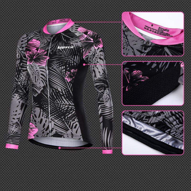 Mieyco Anti-UV Spring Women Cycling Set Polyester Bicycle Cycling Wear Cycling Bike Clothes Cycling Jersey Set ciclismo feminino - TIKIJTRONICS # 0