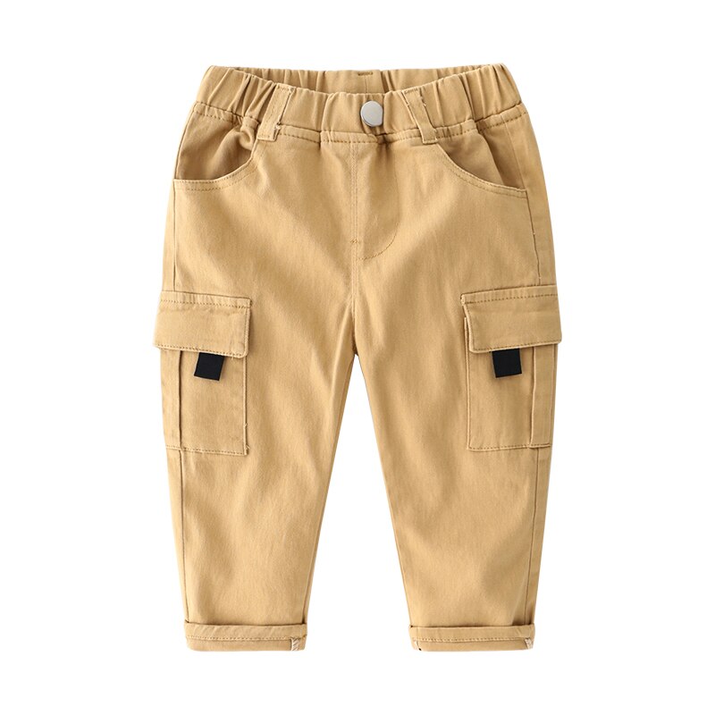 Mudkingdom Boys Cargo Pants Chino Solid Causal Cotton Trousers for Kids Clothes Pocket Elastic Waist Toddler Spring Pants - TIKIJTRONICS # 0