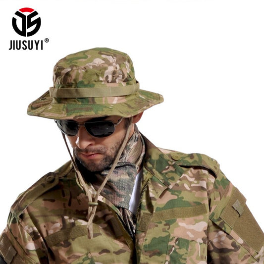 Multicam Tactical Airsoft Sniper Camouflage Bucket Boonie Hats Nepalese Cap SWAT Army Panama Military Accessories Summer Men - TIKIJTRONICS # 0