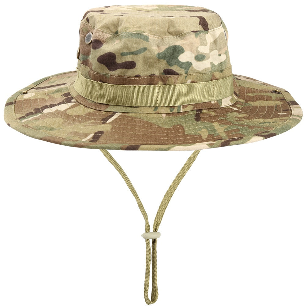 Multicam Tactical Airsoft Sniper Camouflage Bucket Boonie Hats Nepalese Cap SWAT Army Panama Military Accessories Summer Men - TIKIJTRONICS # 0