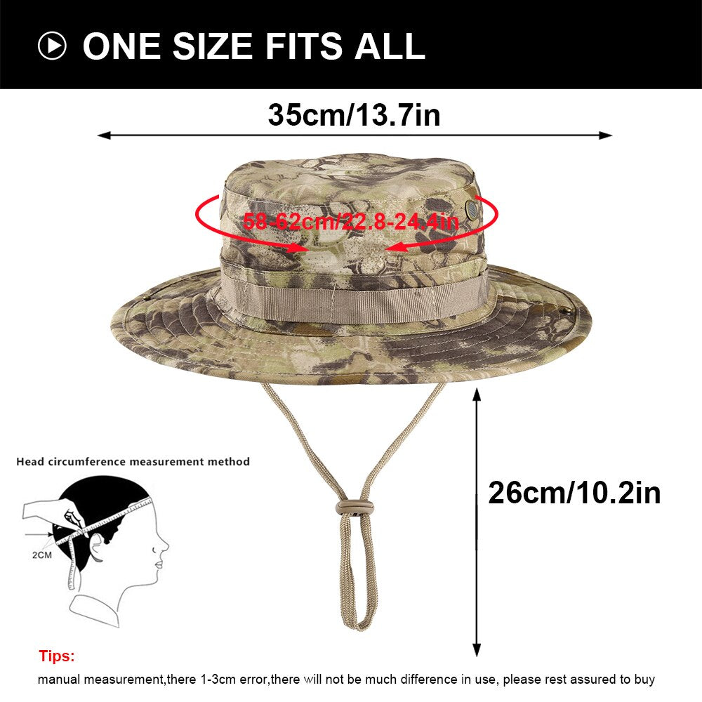 Multicam Tactical Airsoft Sniper Camouflage Bucket Boonie Hats Nepalese Cap SWAT Army Panama Military Accessories Summer Men - TIKIJTRONICS # 0