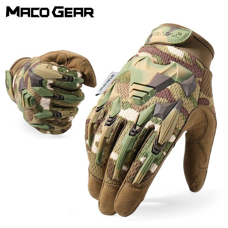 Multicam Tactical Glove Camo Army Military Combat Airsoft Bicycle Outdoor Hiking Shooting Paintball Hunting Full Finger Gloves - TIKIJTRONICS # 0