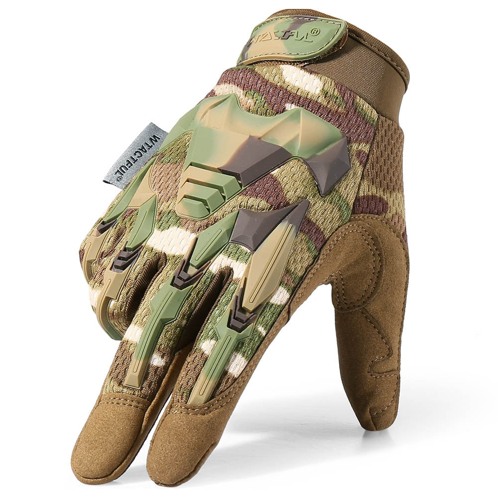 Multicam Tactical Glove Camo Army Military Combat Airsoft Bicycle Outdoor Hiking Shooting Paintball Hunting Full Finger Gloves - TIKIJTRONICS # 0