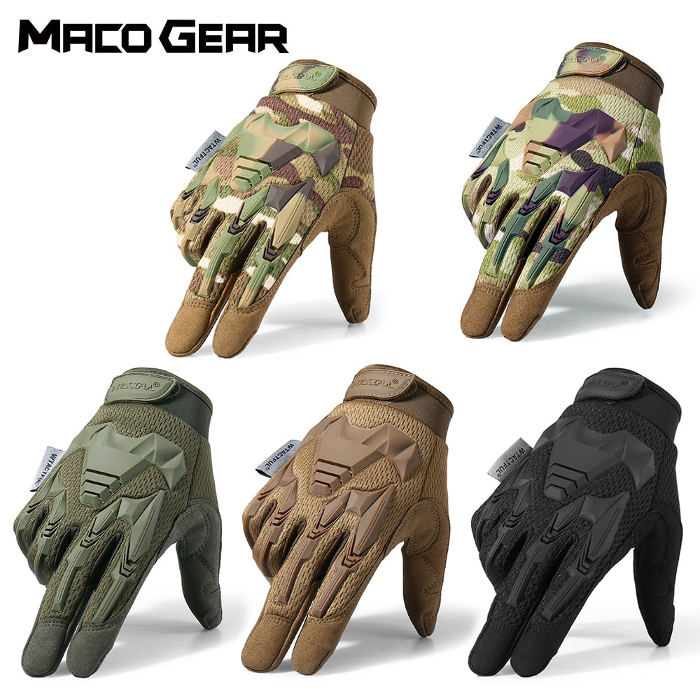 Multicam Tactical Glove Camo Army Military Combat Airsoft Bicycle Outdoor Hiking Shooting Paintball Hunting Full Finger Gloves - TIKIJTRONICS # 0