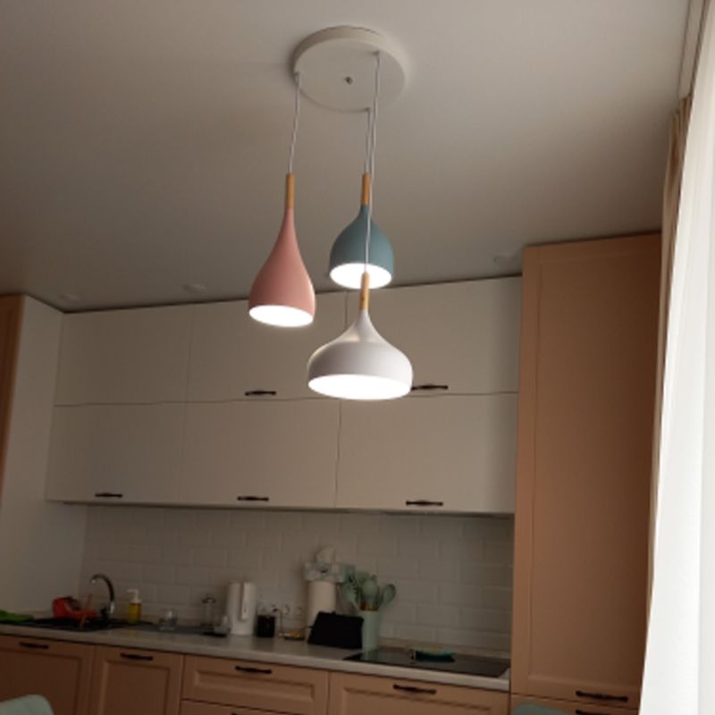 Multicolour Lustre Pendant Lights Restaurant Wood Hanging lighting kitchen Light Fixtures Modern E27 LED Loft Hanglamp TIKIJTRONICS