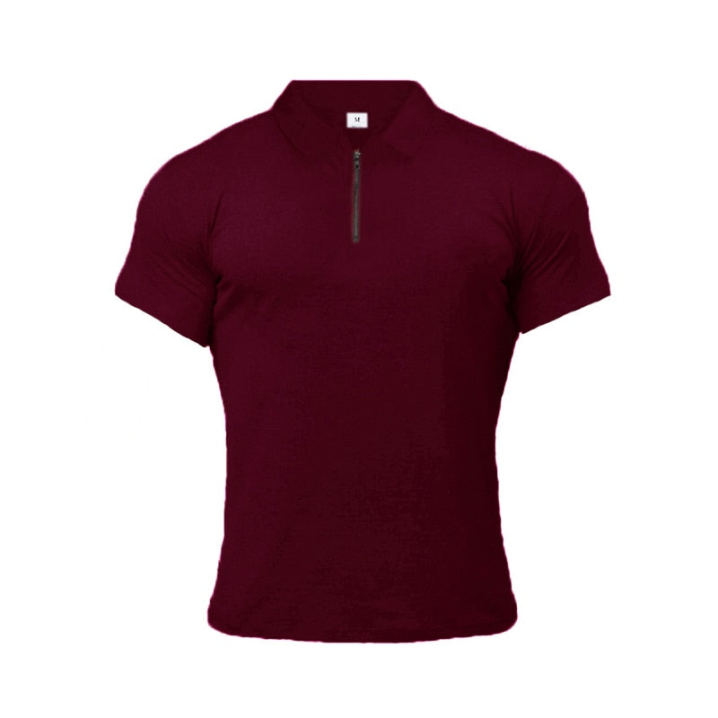 Muscleguys Man Fashion Polo Shirt Casual Fashion Plain Color Short Sleeve High Quality Slim Polo Shirt Men Fitness Polo homme - TIKIJTRONICS # 0