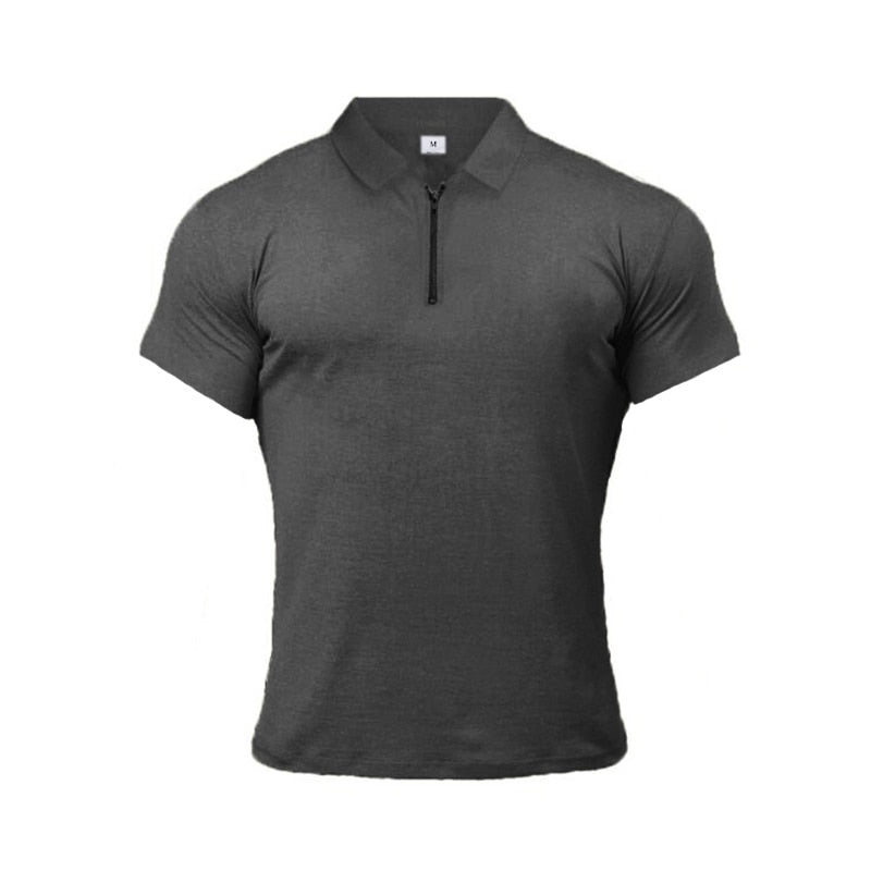 Muscleguys Man Fashion Polo Shirt Casual Fashion Plain Color Short Sleeve High Quality Slim Polo Shirt Men Fitness Polo homme - TIKIJTRONICS # 0