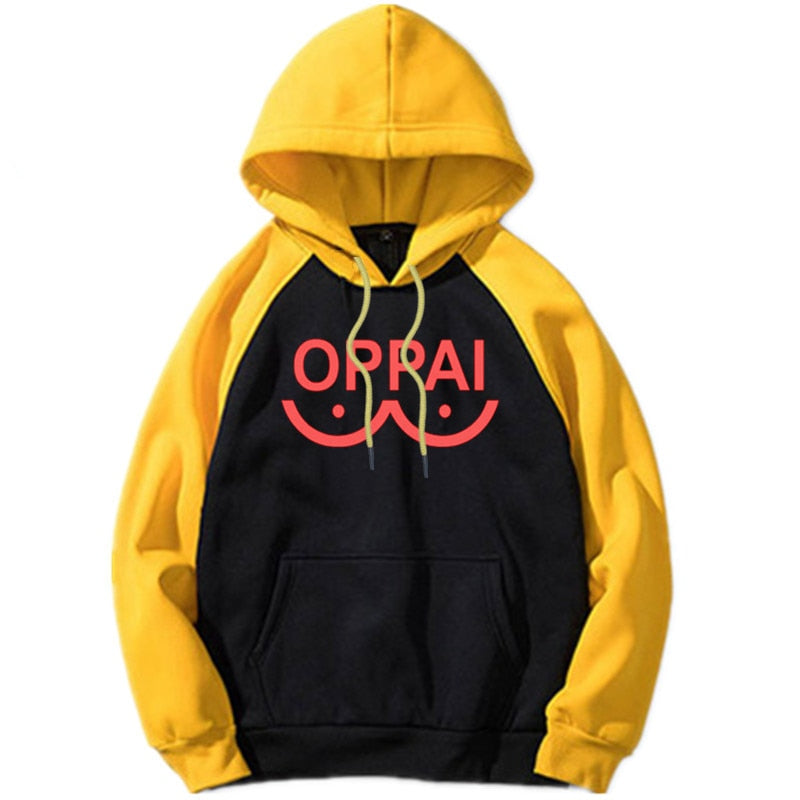 NEW Anime One Punch man Saitama Oppai Hoodie Hooded Women Men Sweatshirt Hoodie Cosplay Costume New Splice Hip Hop Pullover 2020 TIKIJTRONICS