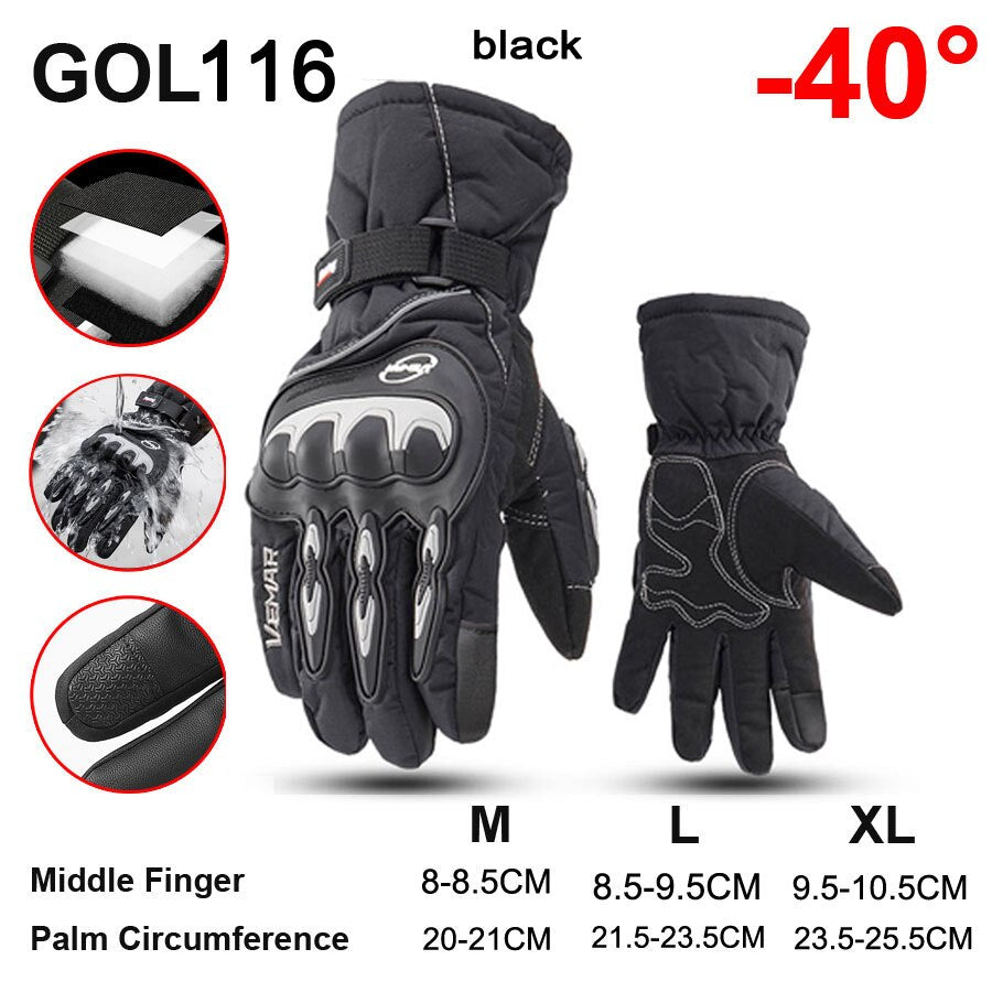 NEWBOLER Cycling Gloves Winter Full Finger Waterproof Skiing Outdoor Sport Bicycle Gloves For Bike Scooter Motorcycle Man Women - TIKIJTRONICS # 0