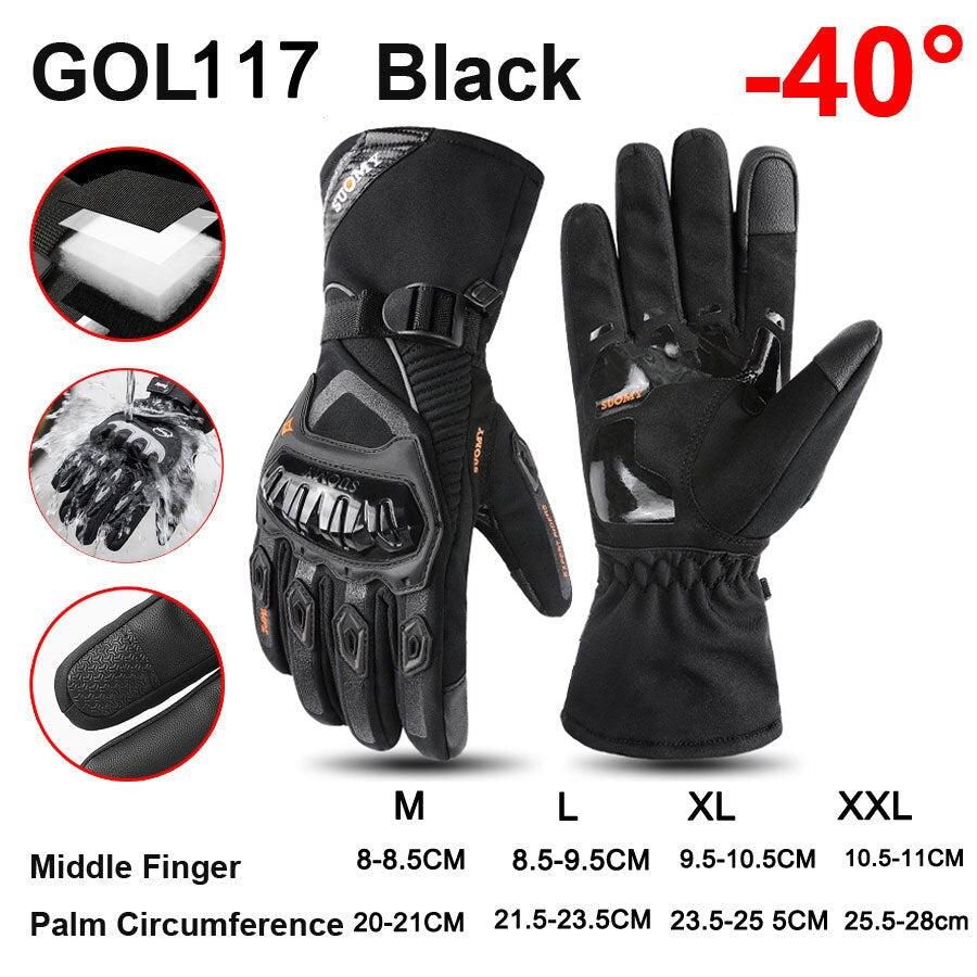 NEWBOLER Cycling Gloves Winter Full Finger Waterproof Skiing Outdoor Sport Bicycle Gloves For Bike Scooter Motorcycle Man Women - TIKIJTRONICS # 0