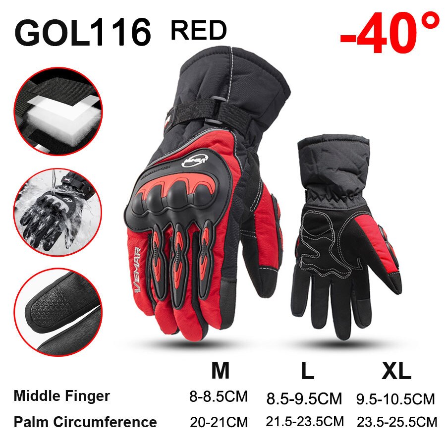 NEWBOLER Cycling Gloves Winter Full Finger Waterproof Skiing Outdoor Sport Bicycle Gloves For Bike Scooter Motorcycle Man Women - TIKIJTRONICS # 0