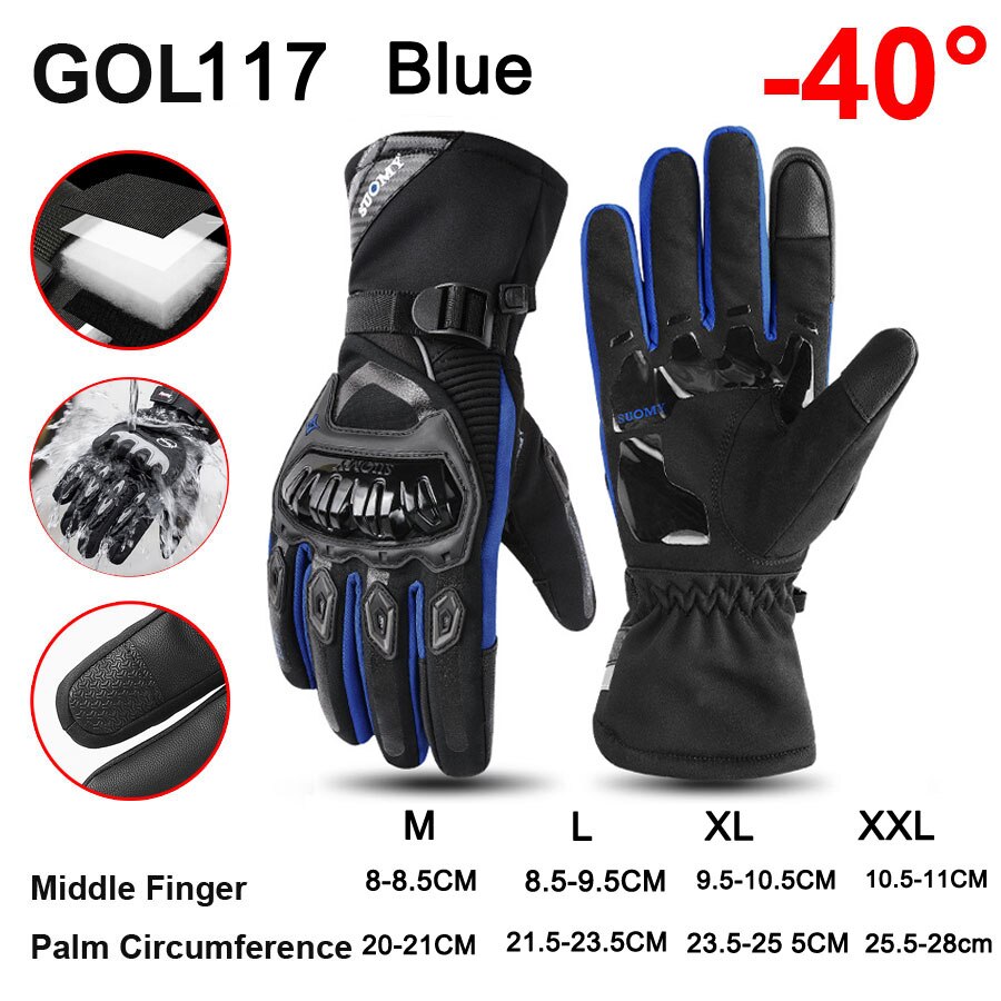 NEWBOLER Cycling Gloves Winter Full Finger Waterproof Skiing Outdoor Sport Bicycle Gloves For Bike Scooter Motorcycle Man Women - TIKIJTRONICS # 0