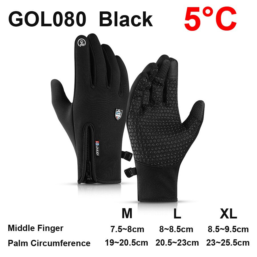 NEWBOLER Cycling Gloves Winter Full Finger Waterproof Skiing Outdoor Sport Bicycle Gloves For Bike Scooter Motorcycle Man Women - TIKIJTRONICS # 0