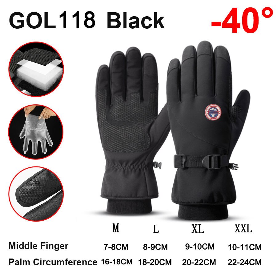 NEWBOLER Cycling Gloves Winter Full Finger Waterproof Skiing Outdoor Sport Bicycle Gloves For Bike Scooter Motorcycle Man Women - TIKIJTRONICS # 0