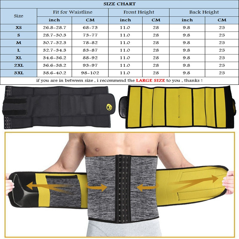 NINGMI Slimming Underwear for Men Waist Trainer Body Shaper Shapewear Gridle Neoprene Sauna Male Modeling Belt Weight Loss Strap - TIKIJTRONICS # 0