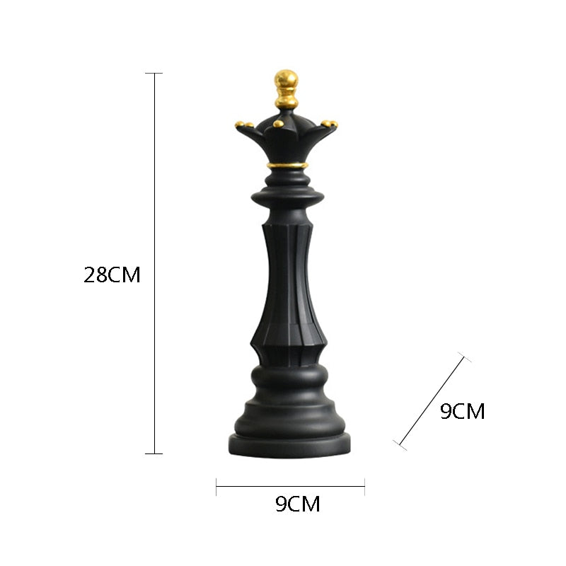 NORTHEUINS Resin Retro International Chess Figurine for Interior King Knight Sculpture Home Desktop Decor Living Room Decoration - TIKIJTRONICS # 0