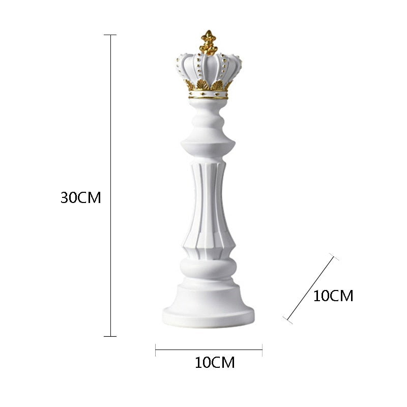 NORTHEUINS Resin Retro International Chess Figurine for Interior King Knight Sculpture Home Desktop Decor Living Room Decoration - TIKIJTRONICS # 0