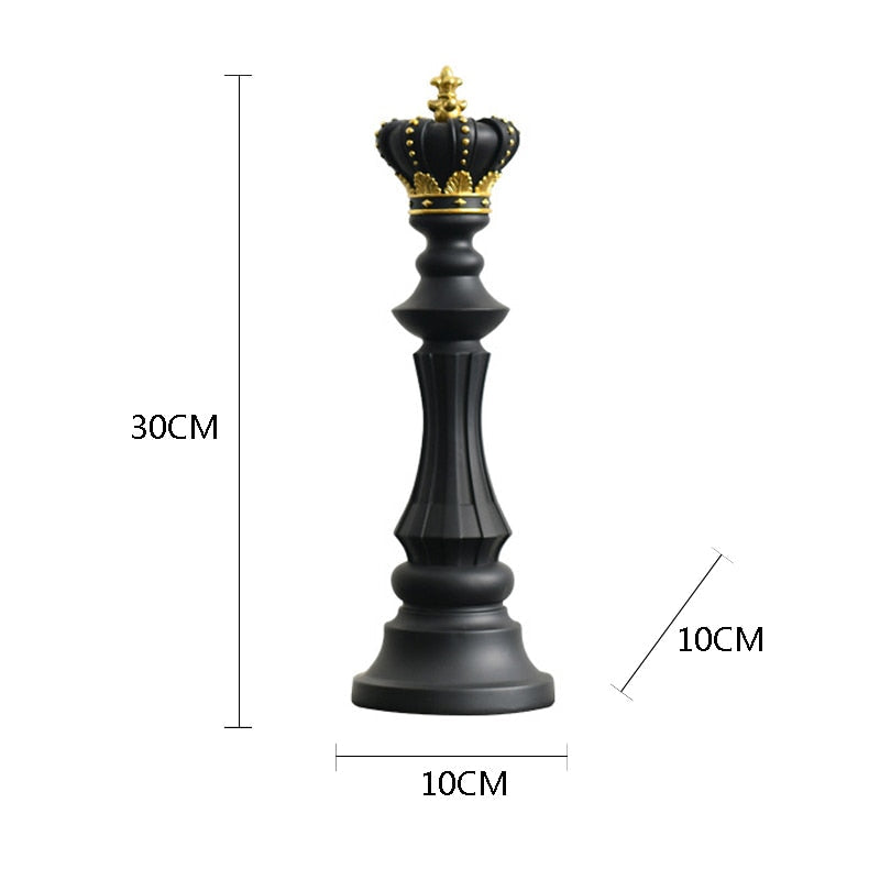 NORTHEUINS Resin Retro International Chess Figurine for Interior King Knight Sculpture Home Desktop Decor Living Room Decoration - TIKIJTRONICS # 0