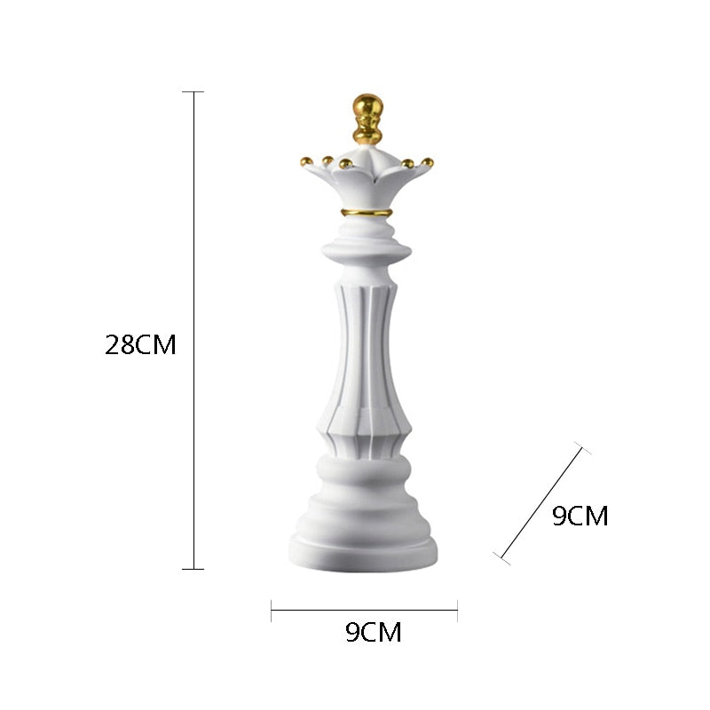 NORTHEUINS Resin Retro International Chess Figurine for Interior King Knight Sculpture Home Desktop Decor Living Room Decoration - TIKIJTRONICS # 0