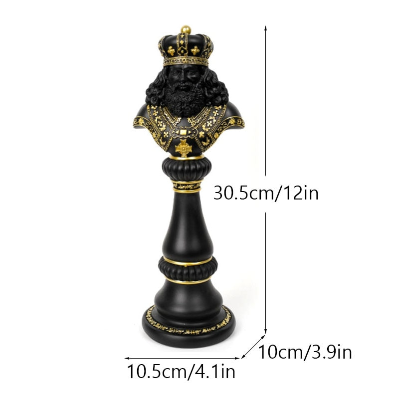 NORTHEUINS Resin Retro International Chess Figurine for Interior King Knight Sculpture Home Desktop Decor Living Room Decoration - TIKIJTRONICS # 0