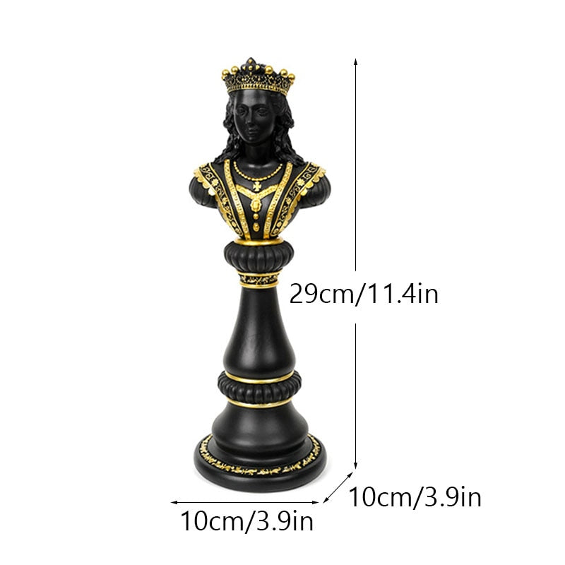 NORTHEUINS Resin Retro International Chess Figurine for Interior King Knight Sculpture Home Desktop Decor Living Room Decoration - TIKIJTRONICS # 0