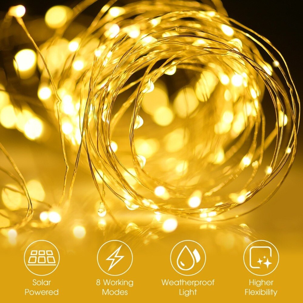 New Year Solar Lamp LED Outdoor 7M/12M/22M/32M String Lights Fairy Waterproof For Holiday Christmas Party Garlands Garden  Decor - Premium 0 from TIKIJTRONICS - Just $6.71! Shop now at TIKIJTRONICS